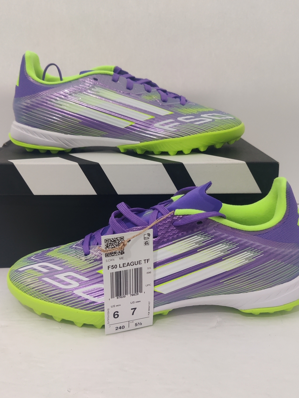 Men's Adidas F50 League TF Turf Shoes Soccer Cleats Purple JH7724 Futsal
